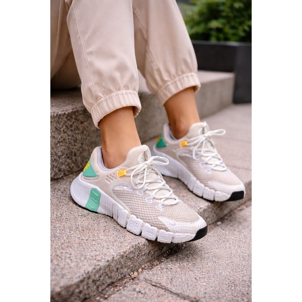 Nike Free Metcon 4 Womens 7‎ Training Sneakers White Green Glow Athletic Running